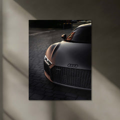 Audi R8 Dark Edition Neon LED Metal Frame | Supercar Poster with Glowing Edge | Bold Automotive Wall Art