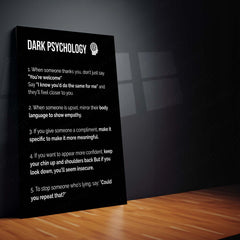 Quote Metal Poster | Dark Psychology – Human Behavior Insight Wall Art | Psychology Knowledge Inspirational Metal Frame - TURTLEWINGS 