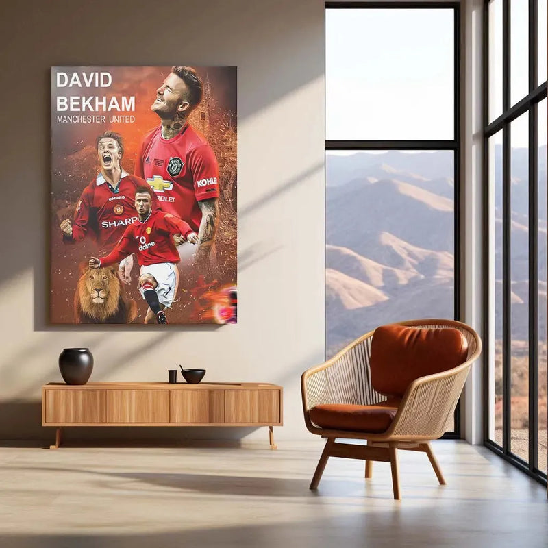 Sports | David Beckham Metal Poster – Iconic Football Legend Wall Art - TURTLEWINGS 