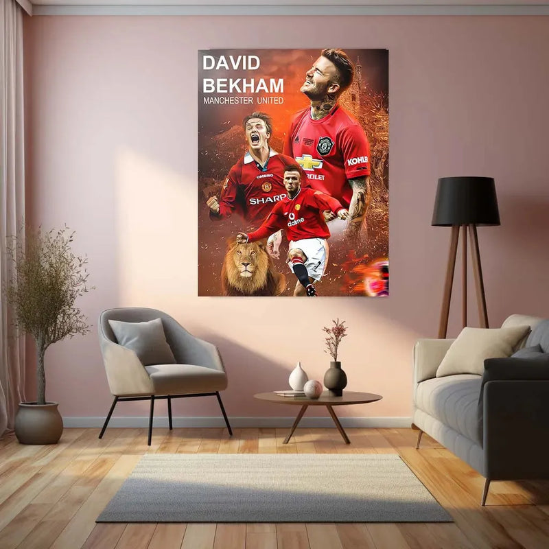 Sports | David Beckham Metal Poster – Iconic Football Legend Wall Art - TURTLEWINGS 