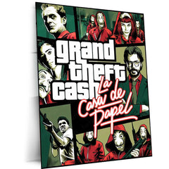 Money Heist Metal Poster | La Casa De Papel Wall Art | Iconic Heist Aesthetic Print - TURTLEWINGS 