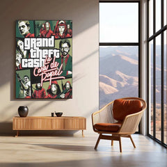 Money Heist Metal Poster | La Casa De Papel Wall Art | Iconic Heist Aesthetic Print - TURTLEWINGS 