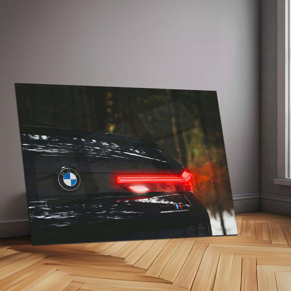 Tail-End Thrill – BMW Neon LED Metal Frame | Superbike Rear Angle Glow Poster | Ride-Inspired Wall Art