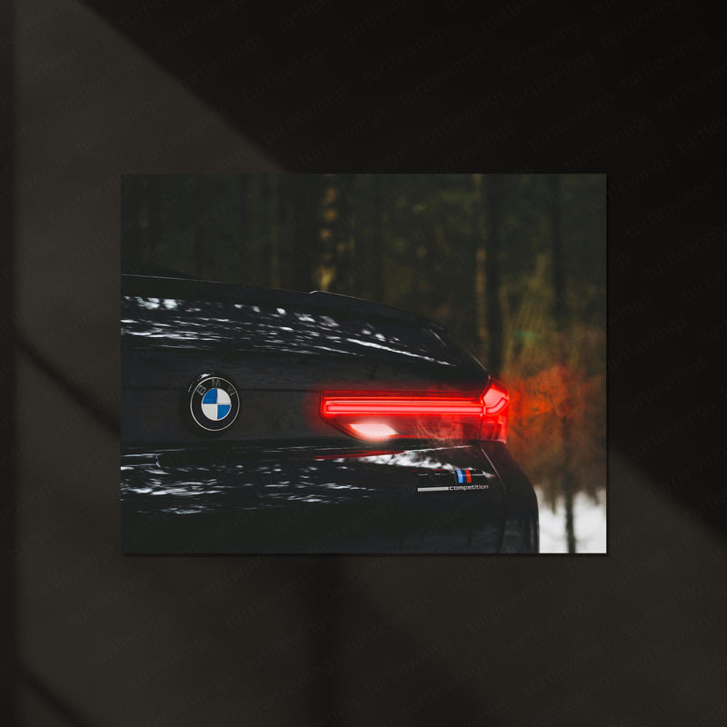 Tail-End Thrill – BMW Neon LED Metal Frame | Superbike Rear Angle Glow Poster | Ride-Inspired Wall Art