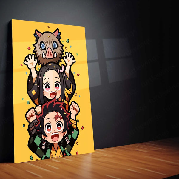Anime Metal Poster | Demon Slayer Metal Poster | Tanjiro & Nezuko Anime Wall Art