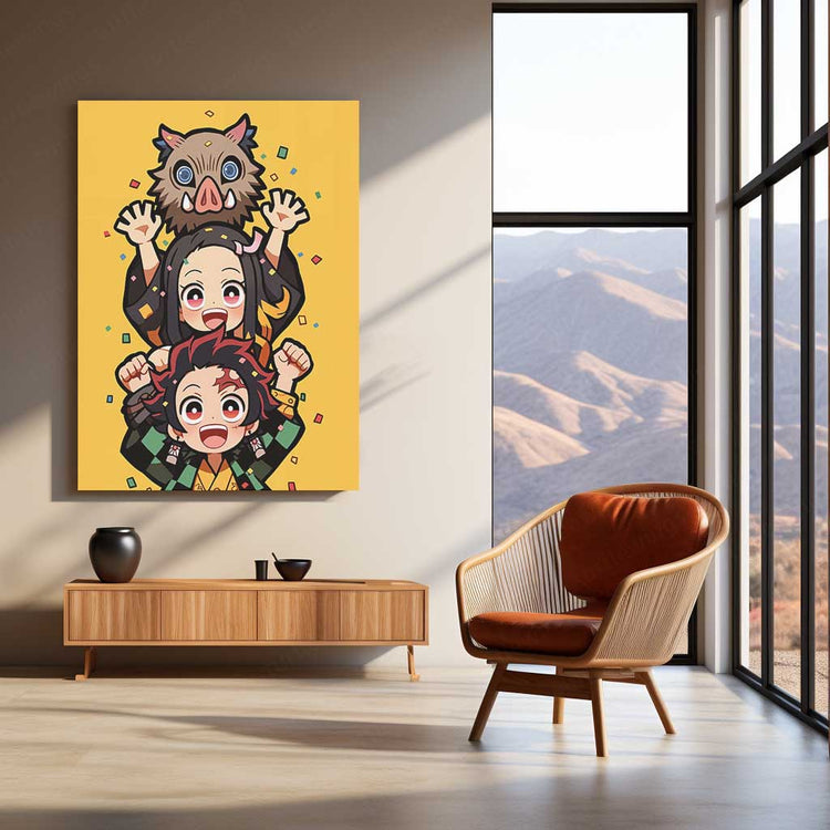 Anime Metal Poster | Demon Slayer Metal Poster | Tanjiro & Nezuko Anime Wall Art