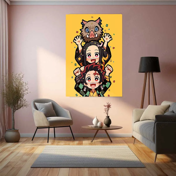 Anime Metal Poster | Demon Slayer Metal Poster | Tanjiro & Nezuko Anime Wall Art