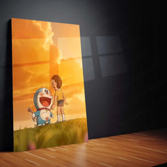 Anime Metal Poster | Doraemon and Nobita Metal Poster | Classic Anime Wall Art for Fans - TURTLEWINGS 