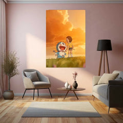 Anime Metal Poster | Doraemon and Nobita Metal Poster | Classic Anime Wall Art for Fans - TURTLEWINGS 