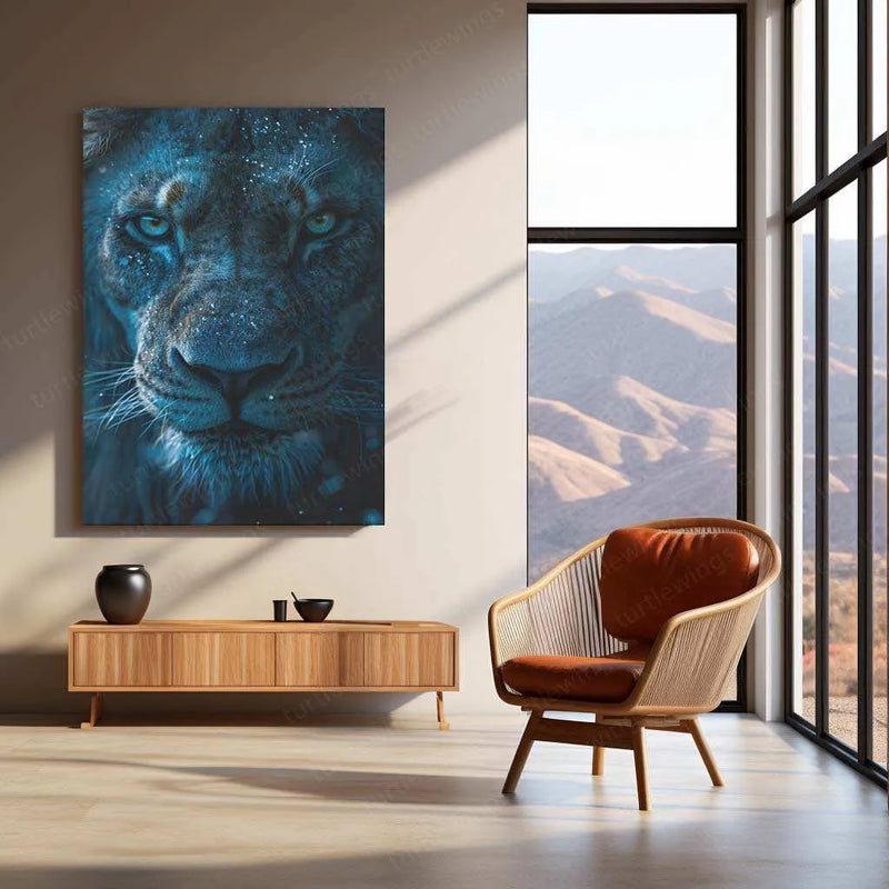 Leo Metal Poster – Intense Gaze & Bold Expression - TURTLEWINGS 