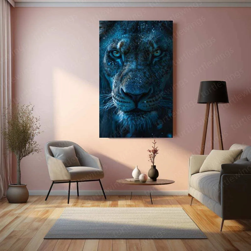Leo Metal Poster – Intense Gaze & Bold Expression - TURTLEWINGS 