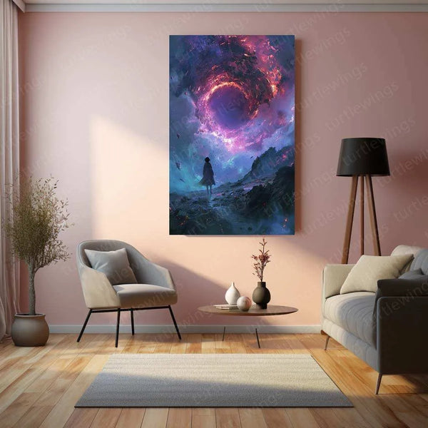 Mystical Goddess Portal Metal Poster | Fantasy & Spiritual Wall Art | Divine Energy Decor - TURTLEWINGS 