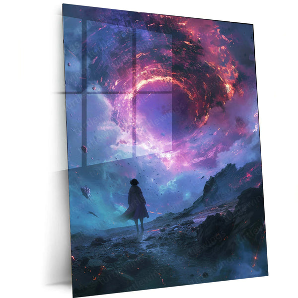 Mystical Goddess Portal Metal Poster | Fantasy & Spiritual Wall Art | Divine Energy Decor - TURTLEWINGS 
