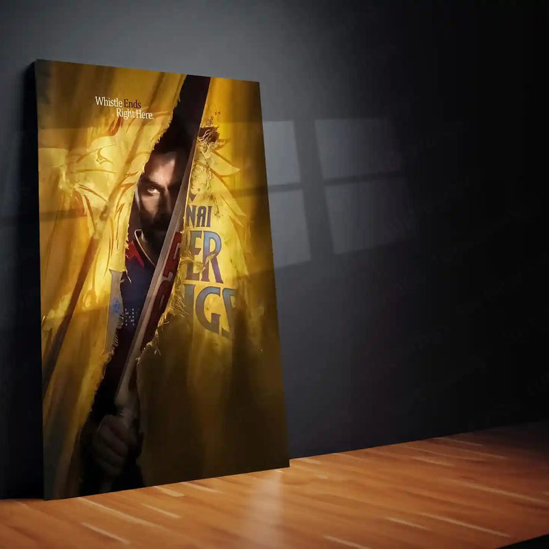 Virat Kohli RCB Metal Poster | IPL Cricket Champion Frame | Sport Metal Poster - TURTLEWINGS 