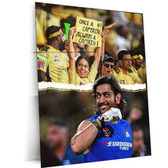 MS Dhoni Captain Metal Poster – The Legend of Indian Cricket - TURTLEWINGS 