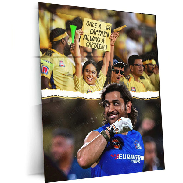 MS Dhoni Captain Metal Poster – The Legend of Indian Cricket - TURTLEWINGS 