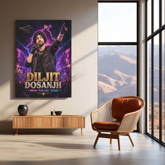 Diljit Dosanjh – Neon Punjabi Stage | Concert Energy Metal Frame | Punjabi Music Wall Art by TurtleWings