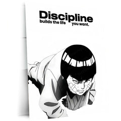 Anime Metal Poster | Rock Lee – Discipline Metal Poster Anime Training Wall Art | Hard Work Motivation Metal Frame