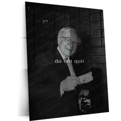 Quote Metal Poster | Do Not Quit Motivational Metal Poster | Persistence & Success Mindset Wall Art | Dark Minimalist Premium