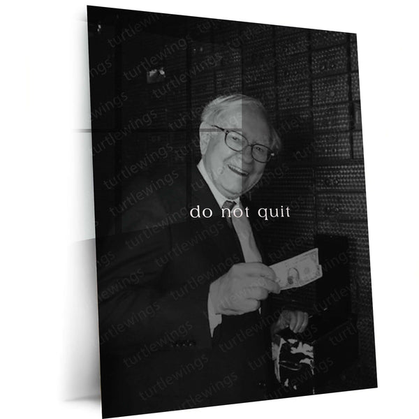 Quote Metal Poster | Do Not Quit Motivational Metal Poster | Persistence & Success Mindset Wall Art | Dark Minimalist Premium