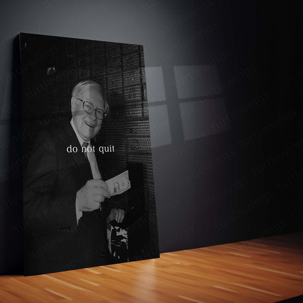 Quote Metal Poster | Do Not Quit Motivational Metal Poster | Persistence & Success Mindset Wall Art | Dark Minimalist Premium