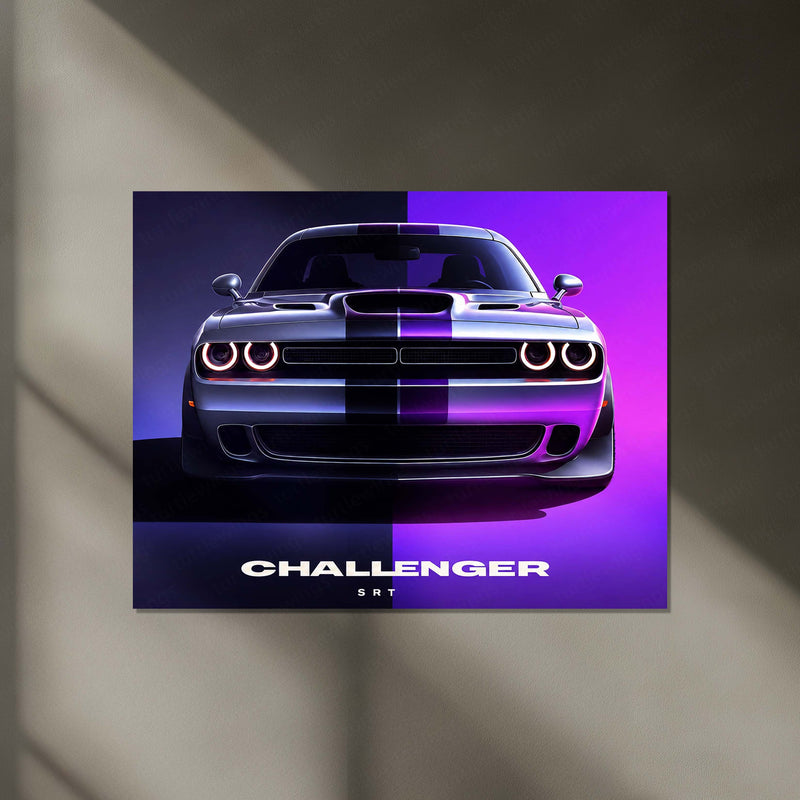 Dodge Challenger SRT LED Neon Metal Frame | American Muscle Car Wall Light | Premium LED Metal Artwork