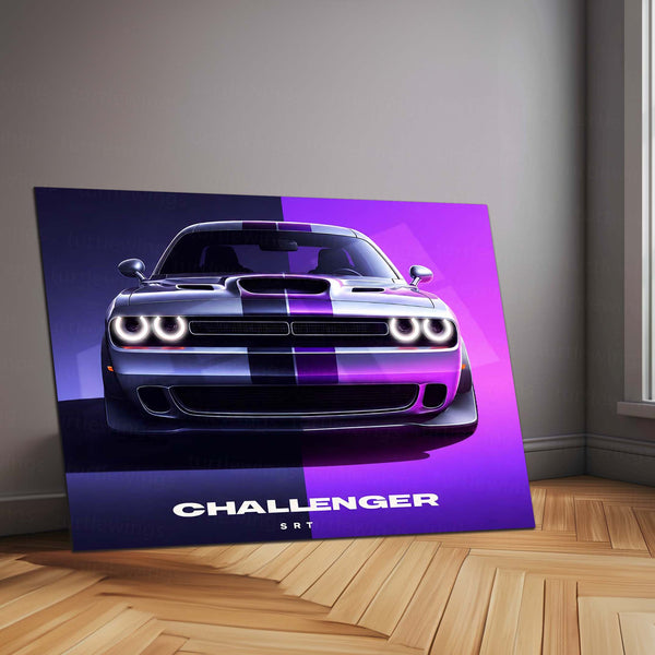 Dodge Challenger SRT LED Neon Metal Frame | American Muscle Car Wall Light | Premium LED Metal Artwork