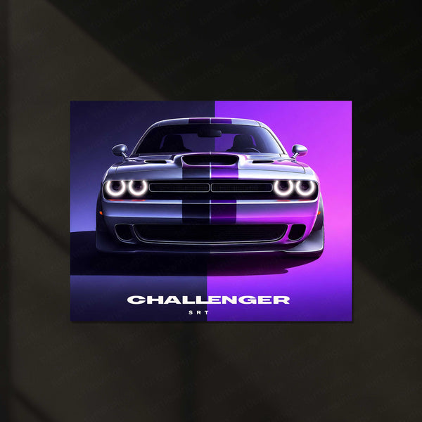 Dodge Challenger SRT LED Neon Metal Frame | American Muscle Car Wall Light | Premium LED Metal Artwork
