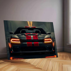 Dodge Racing Neon LED Metal Poster â Muscle Car Performance Wall Art - TURTLEWINGS 