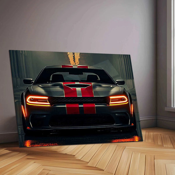 Dodge Racing Neon LED Metal Poster â Muscle Car Performance Wall Art - TURTLEWINGS 