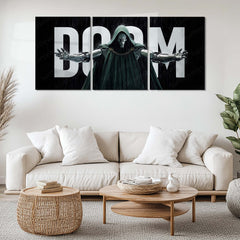 Marvel Metal Poster Set of 3 | Doctor Doom Supervillain Cinematic Triptych Wall Art