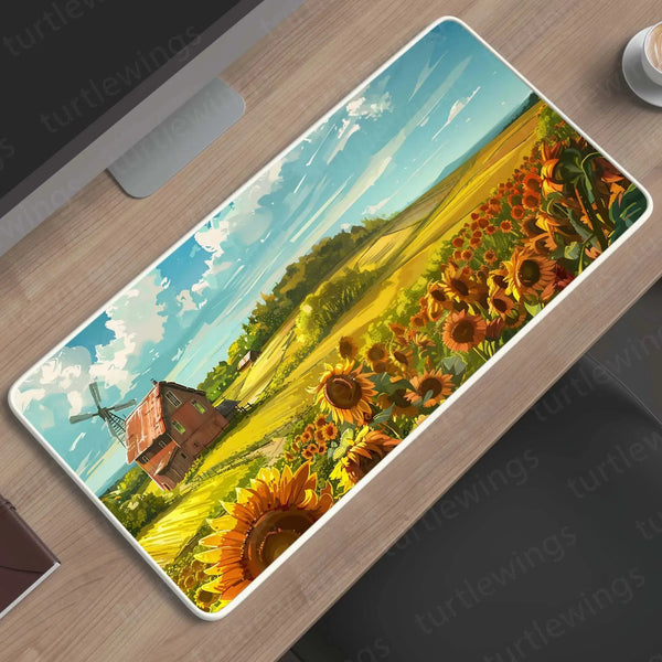 SunflowerField Large Deskmat - Premium XL & XXL Gaming Mouse Pad - TURTLEWINGS 