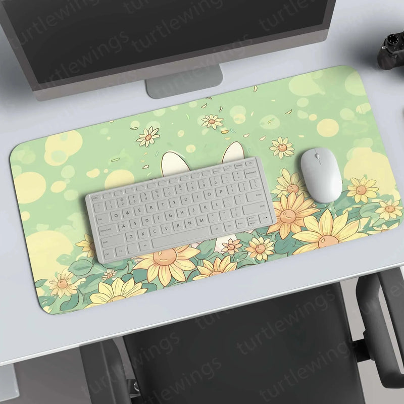 Sunflower Large Deskmat - Premium XL & XXL Gaming Mouse Pad - TURTLEWINGS 