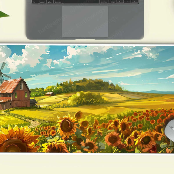 SunflowerField Large Deskmat - Premium XL & XXL Gaming Mouse Pad - TURTLEWINGS 