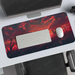 Red Large Deskmat - Premium XL & XXL Gaming Mouse Pad - TURTLEWINGS 