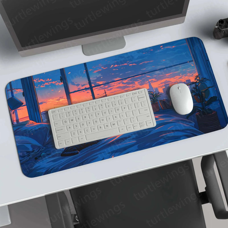 Blue Large Deskmat - Premium XL & XXL Gaming Mouse Pad - TURTLEWINGS 