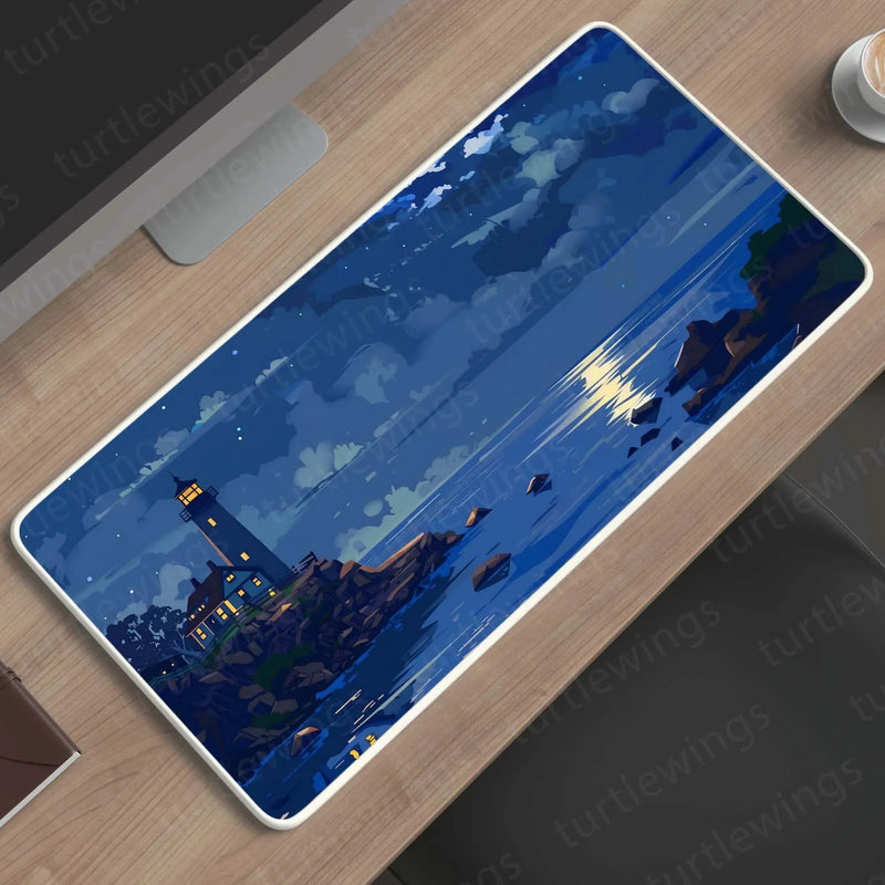 Lighthouse Large Deskmat - Premium XL & XXL Gaming Mouse Pad - TURTLEWINGS 