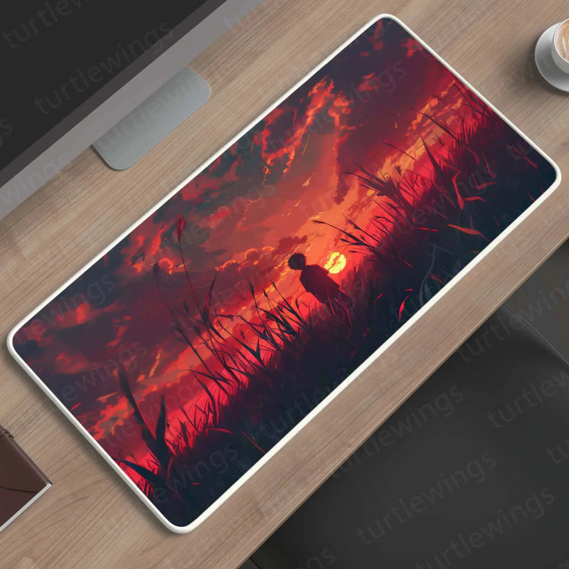 Red Large Deskmat - Premium XL & XXL Gaming Mouse Pad - TURTLEWINGS 