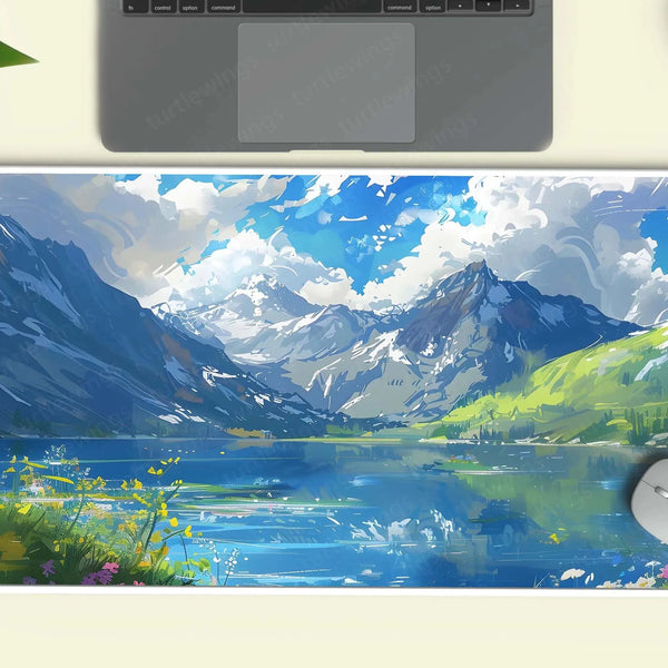 Lake And Mountains Large Deskmat - Premium XL & XXL Gaming Mouse Pad - TURTLEWINGS 
