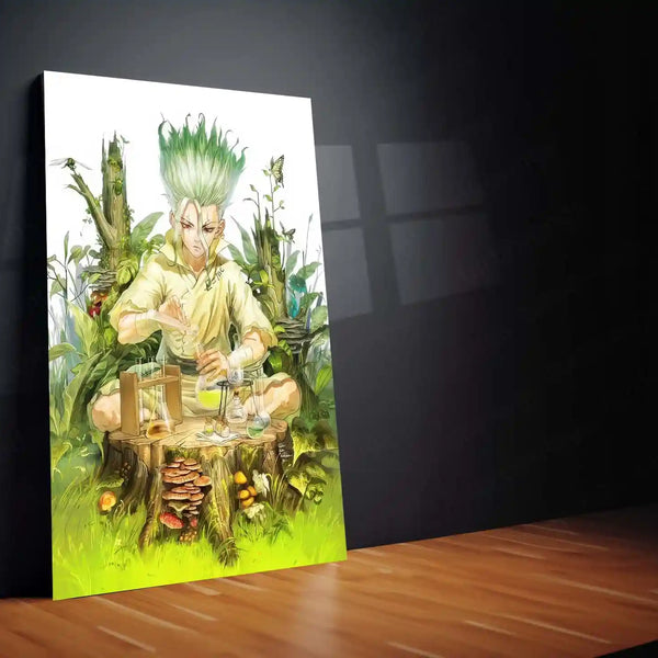 Anime Metal Poster | Dr. Stone – Rebuild the World | Science Mindset Metal Frame Ingenuity • Knowledge • Human Progress Wall Art - TURTLEWINGS 