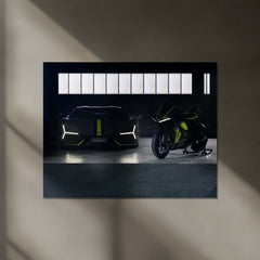 Lambo × Ducati – Dark Edition Neon LED Metal Frame