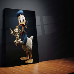Golden Icons – Tom & Jerry × Donald Duck × Bugs Bunny Metal Poster Set of 3 | Classic Cartoon Legends | Luxury Pop Art Frames