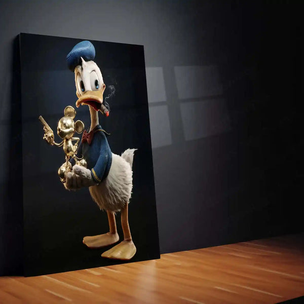 Golden Icons – Tom & Jerry × Donald Duck × Bugs Bunny Metal Poster Set of 3 | Classic Cartoon Legends | Luxury Pop Art Frames