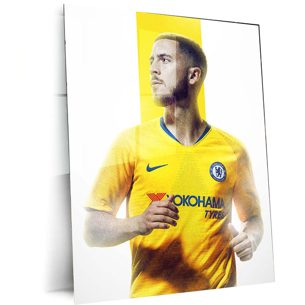 Eden Hazard #10 Glowing Back Pose – Chelsea Metal Frame | Legendary Winger Wall Art 01 - TURTLEWINGS 