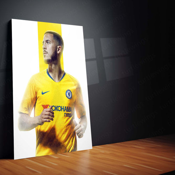 Eden Hazard #10 Glowing Back Pose – Chelsea Metal Frame | Legendary Winger Wall Art 01 - TURTLEWINGS 