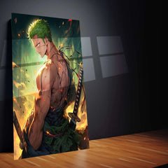 Roronoa Zoro Metal Poster | One Piece Swordsman Wall Art | Anime Warrior Print - TURTLEWINGS 