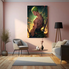 Roronoa Zoro Metal Poster | One Piece Swordsman Wall Art | Anime Warrior Print - TURTLEWINGS 
