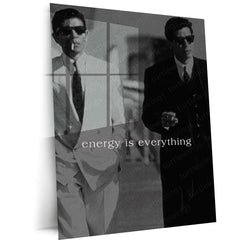 Quote Metal Poster | Energy Is Everything Motivational Metal Poster | Success Mindset & Positive Energy Wall Art | Dark