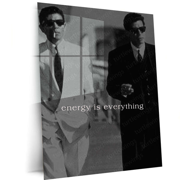 Quote Metal Poster | Energy Is Everything Motivational Metal Poster | Success Mindset & Positive Energy Wall Art | Dark