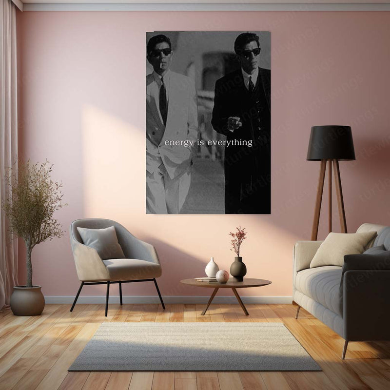Quote Metal Poster | Energy Is Everything Motivational Metal Poster | Success Mindset & Positive Energy Wall Art | Dark